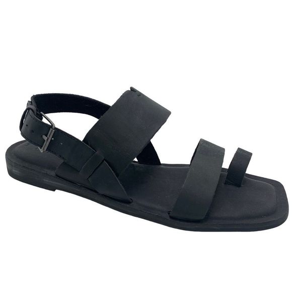 Toms Shoes - TOMS Freya Black Vegan Leather Sandals Size 7